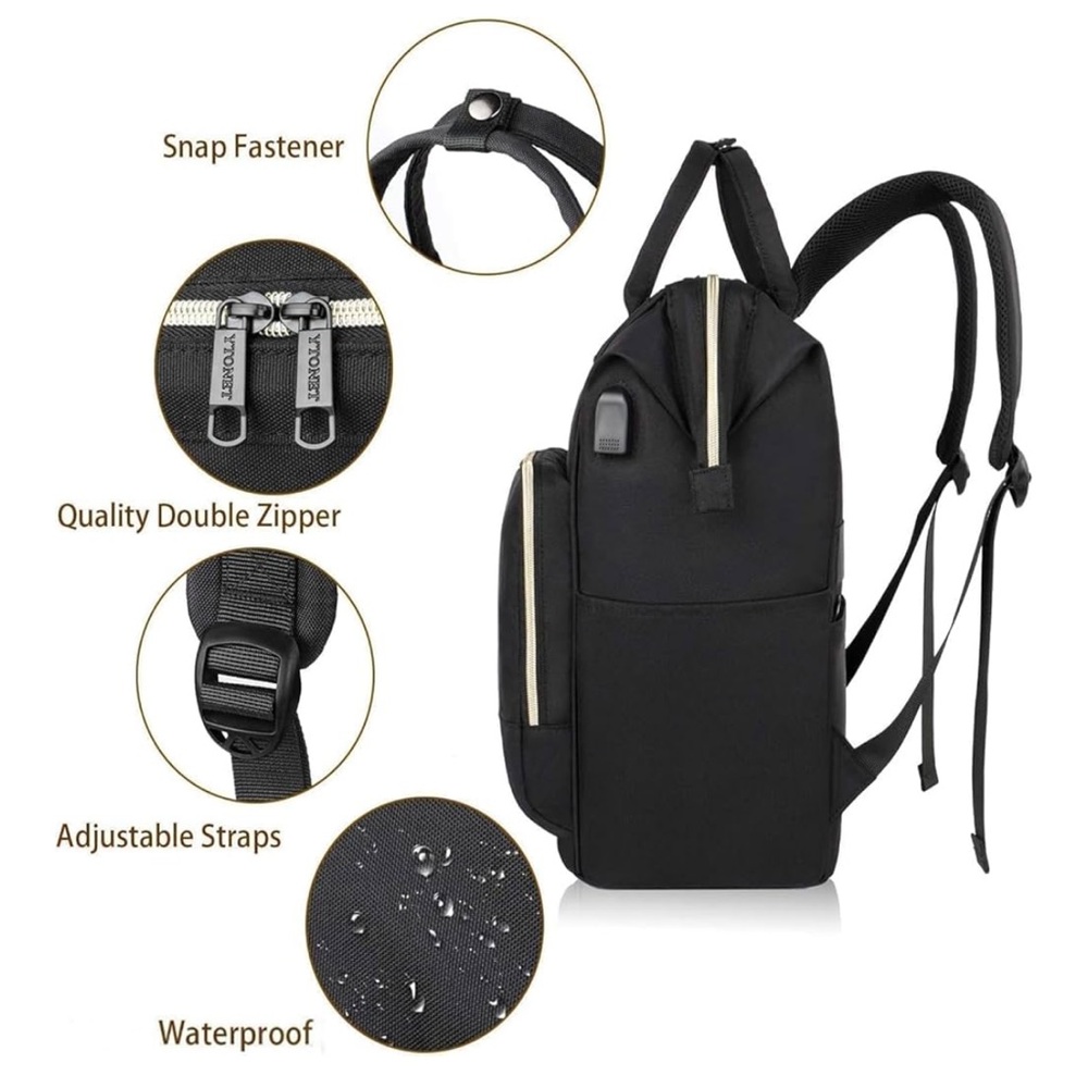 Black Travel Backpack for Women - Picture 4 of 7